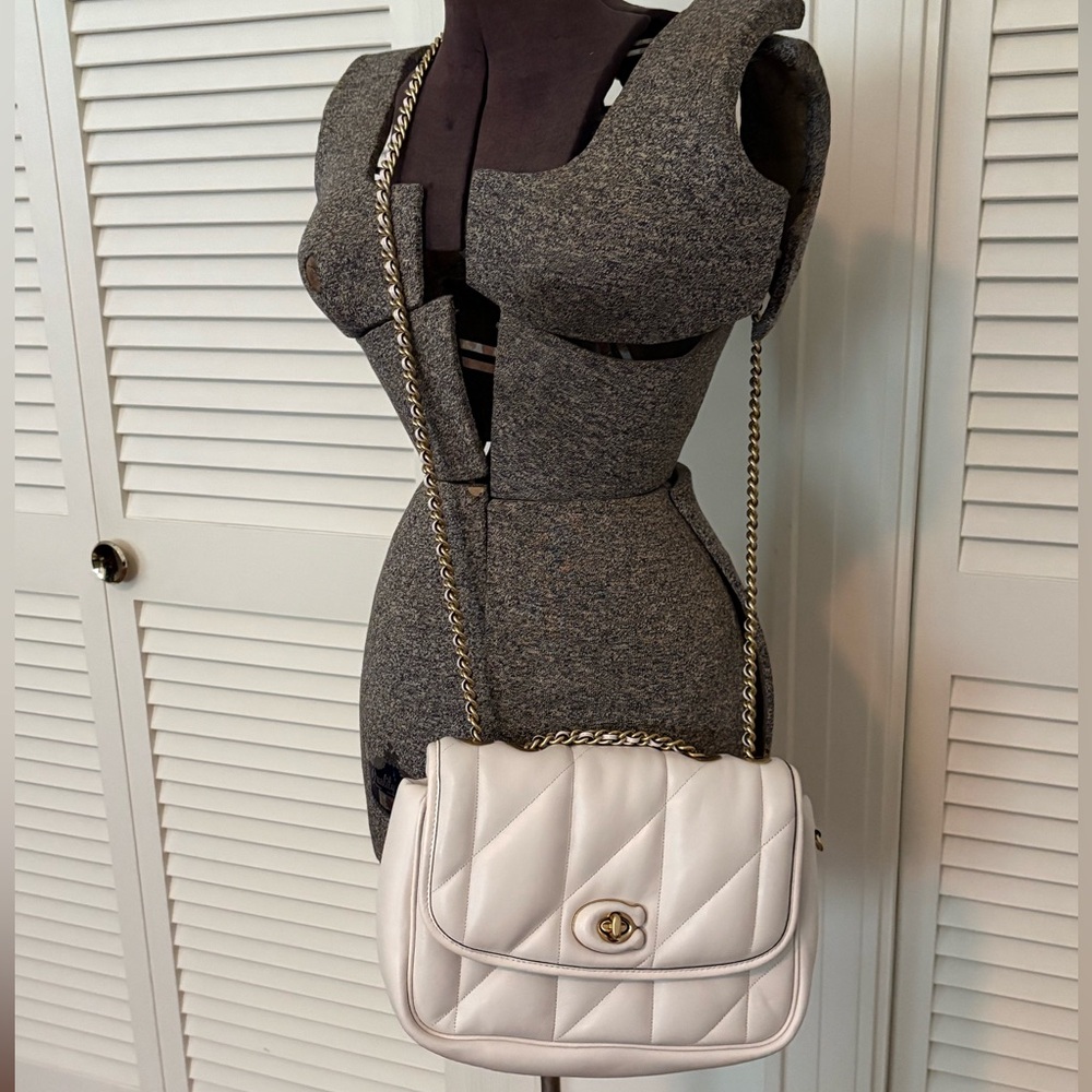 Coach Cream Quilted Madison Crossbody Bag